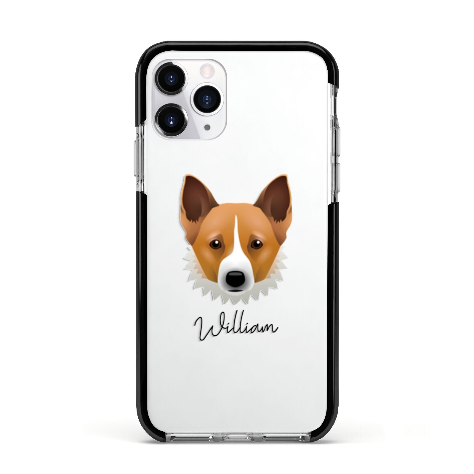 Canaan Dog Personalised Apple iPhone 11 Pro in Silver with Black Impact Case