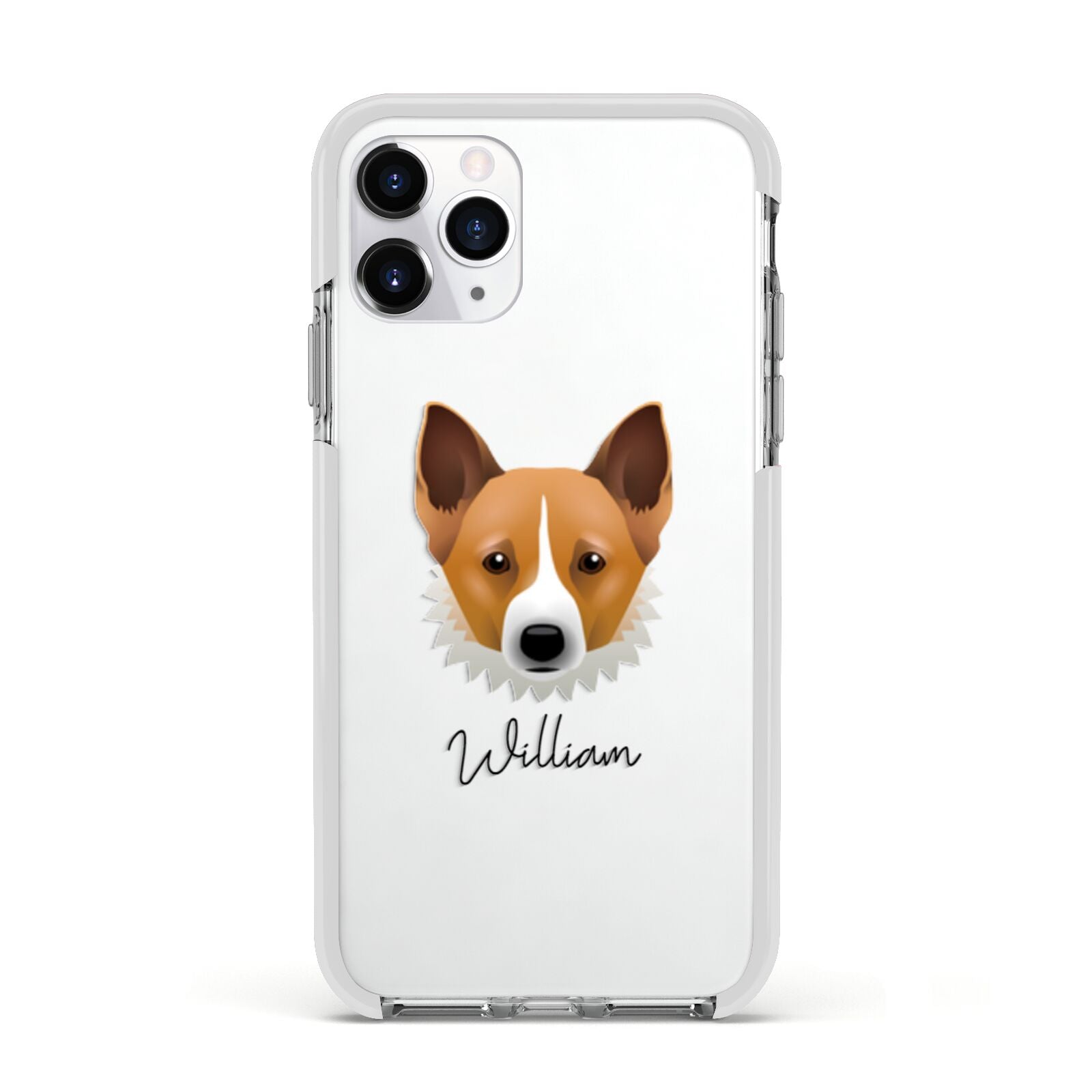 Canaan Dog Personalised Apple iPhone 11 Pro in Silver with White Impact Case