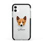 Canaan Dog Personalised Apple iPhone 11 in White with Black Impact Case