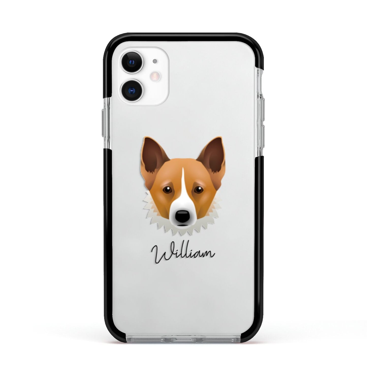 Canaan Dog Personalised Apple iPhone 11 in White with Black Impact Case