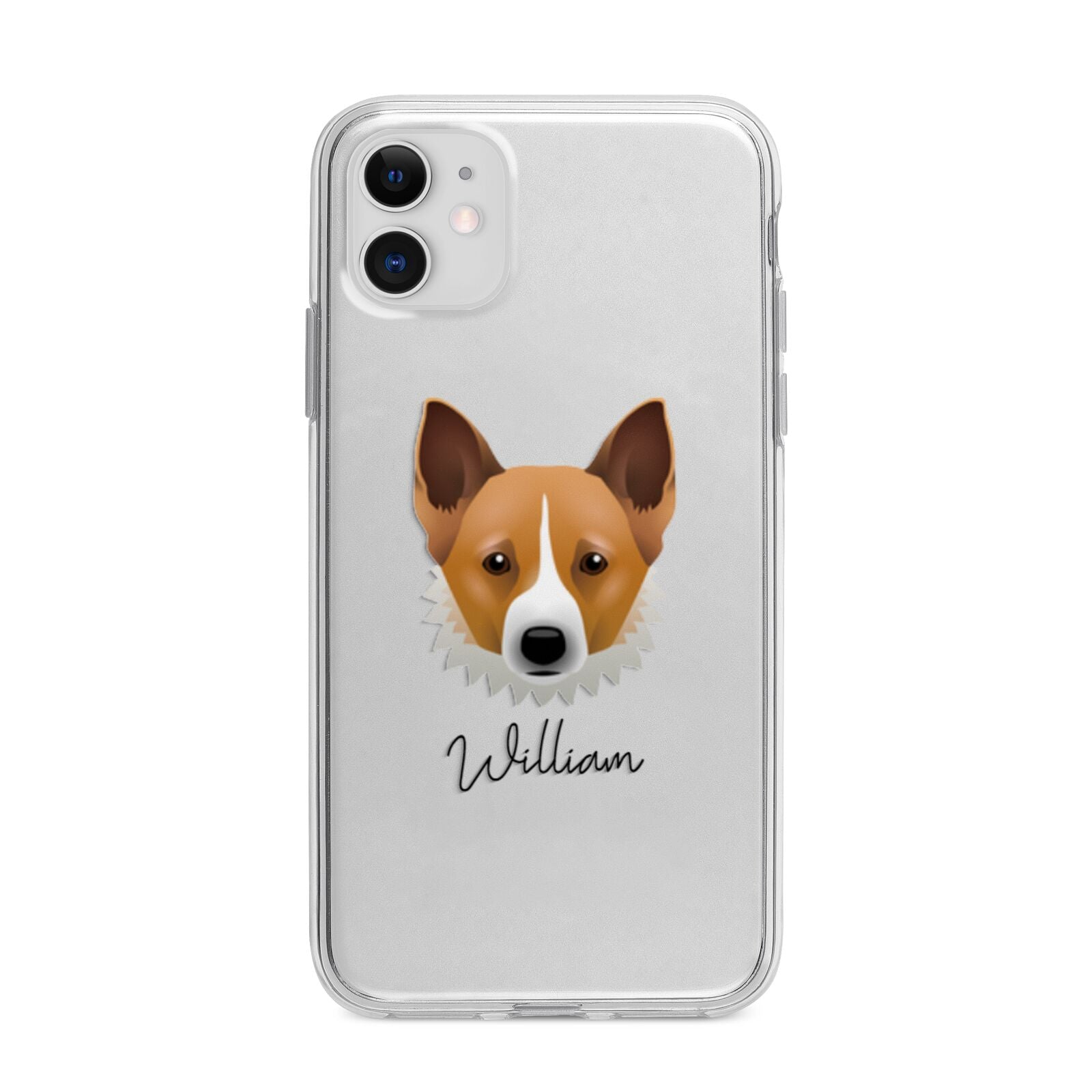 Canaan Dog Personalised Apple iPhone 11 in White with Bumper Case