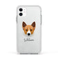 Canaan Dog Personalised Apple iPhone 11 in White with White Impact Case
