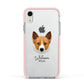 Canaan Dog Personalised Apple iPhone XR Impact Case Pink Edge on Silver Phone