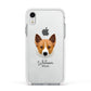 Canaan Dog Personalised Apple iPhone XR Impact Case White Edge on Silver Phone