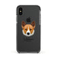 Canaan Dog Personalised Apple iPhone Xs Impact Case Black Edge on Black Phone