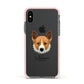 Canaan Dog Personalised Apple iPhone Xs Impact Case Pink Edge on Black Phone