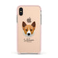 Canaan Dog Personalised Apple iPhone Xs Impact Case Pink Edge on Gold Phone