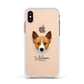 Canaan Dog Personalised Apple iPhone Xs Impact Case White Edge on Gold Phone