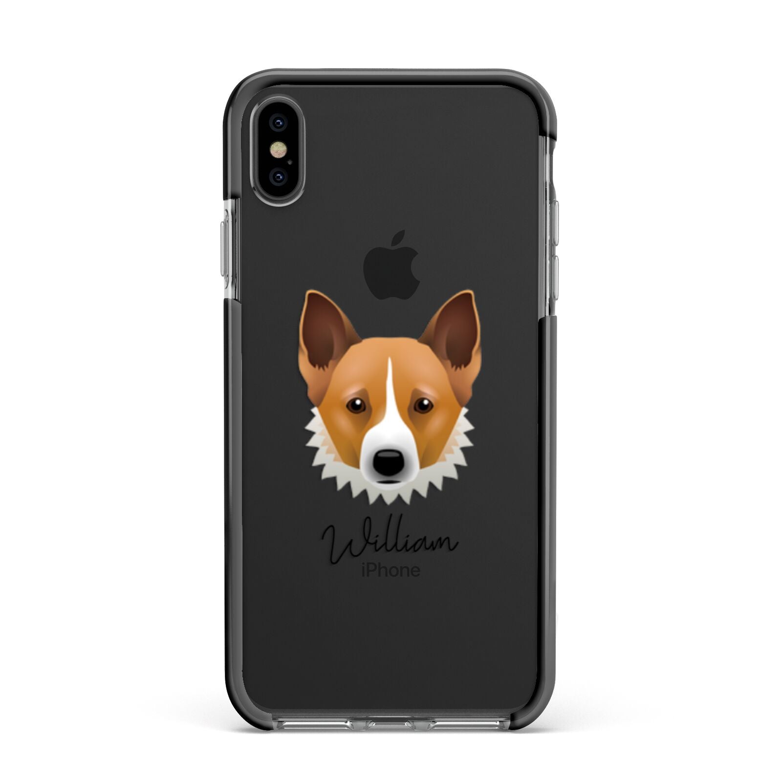 Canaan Dog Personalised Apple iPhone Xs Max Impact Case Black Edge on Black Phone