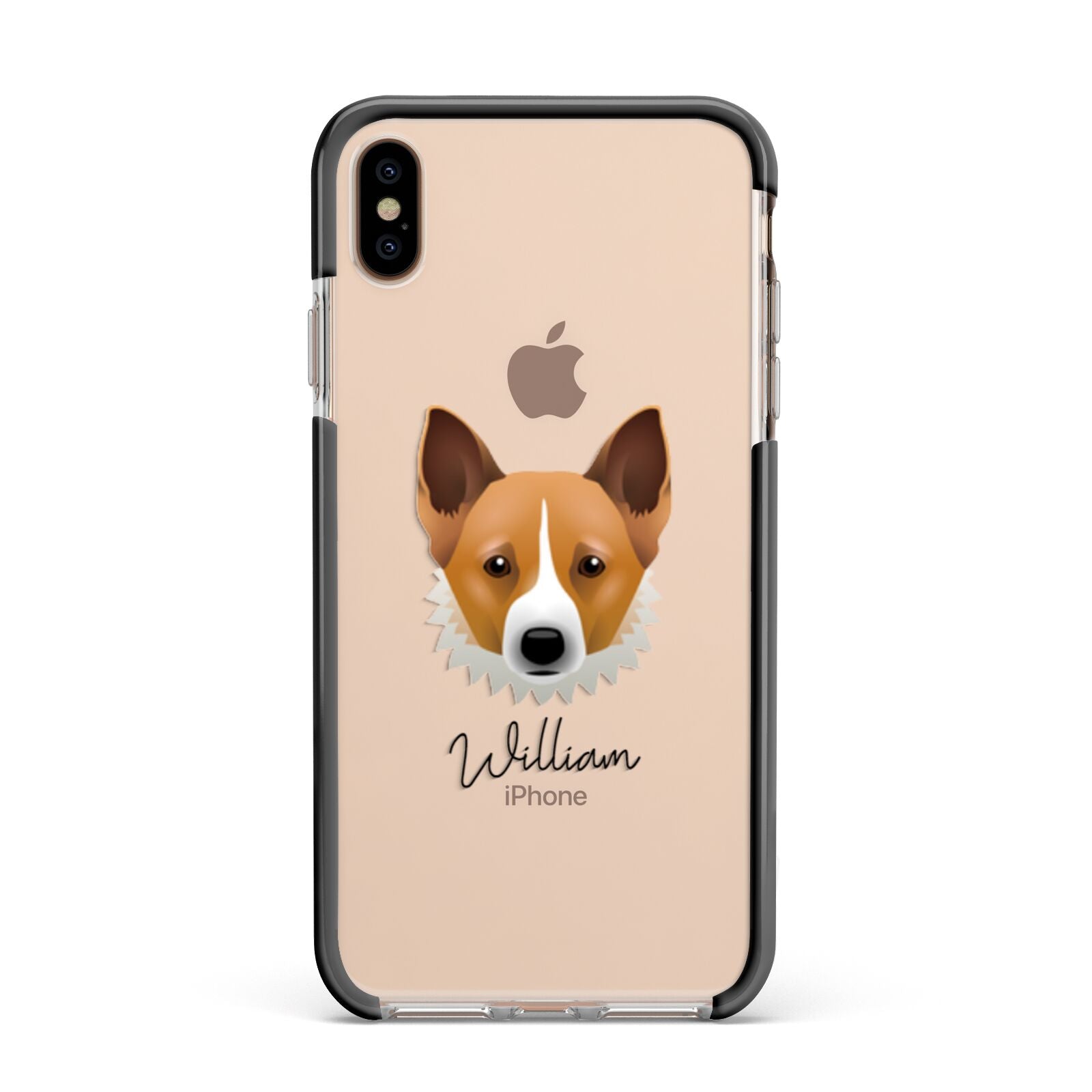 Canaan Dog Personalised Apple iPhone Xs Max Impact Case Black Edge on Gold Phone