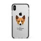 Canaan Dog Personalised Apple iPhone Xs Max Impact Case Black Edge on Silver Phone