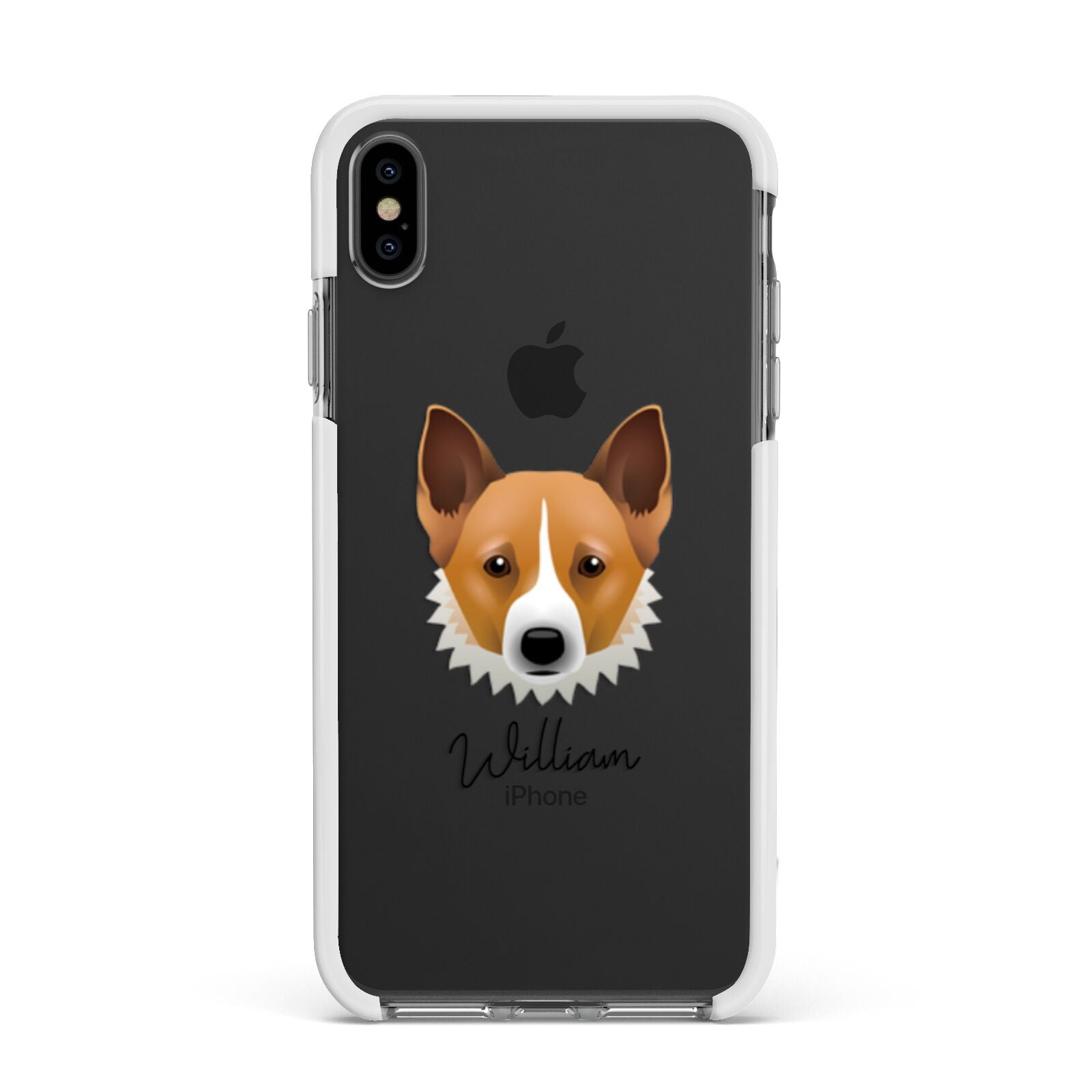 Canaan Dog Personalised Apple iPhone Xs Max Impact Case White Edge on Black Phone