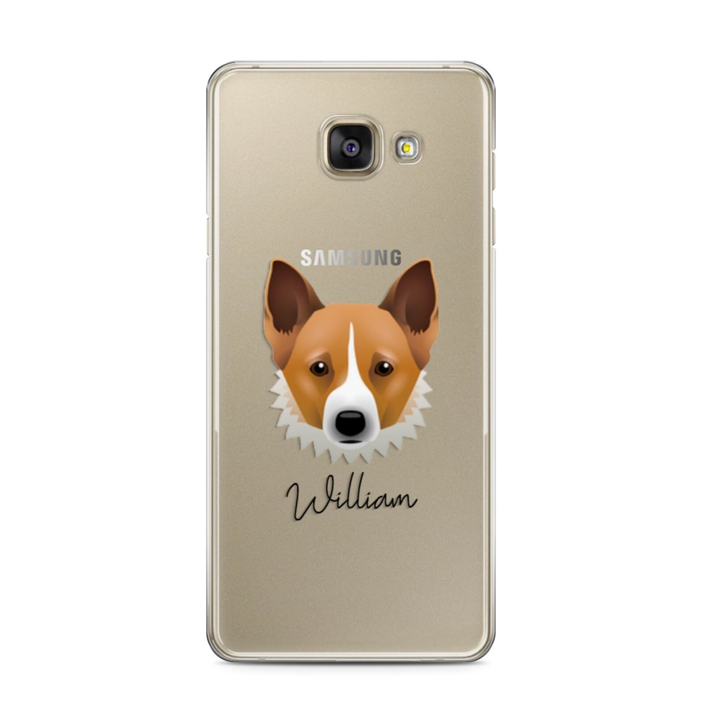 Canaan Dog Personalised Samsung Galaxy A3 2016 Case on gold phone