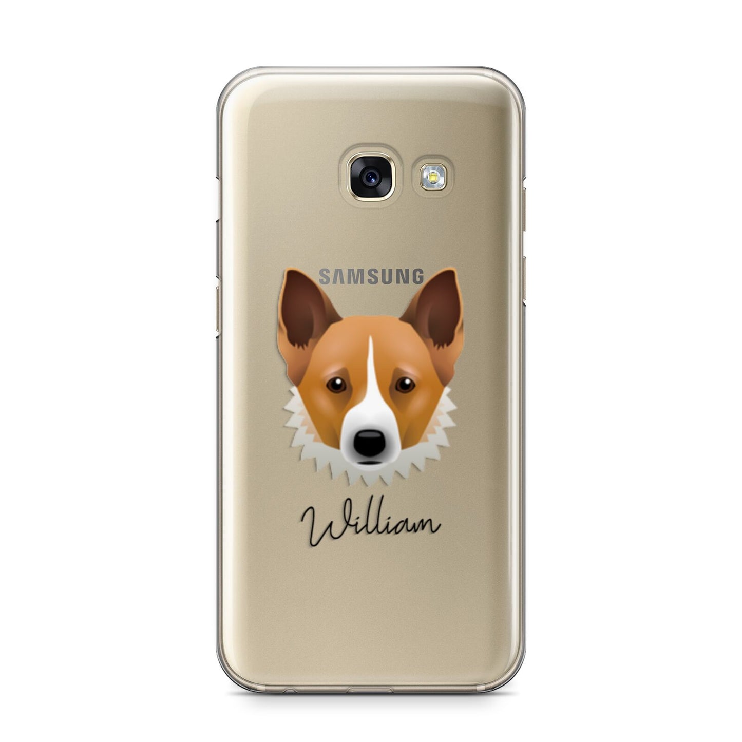 Canaan Dog Personalised Samsung Galaxy A3 2017 Case on gold phone