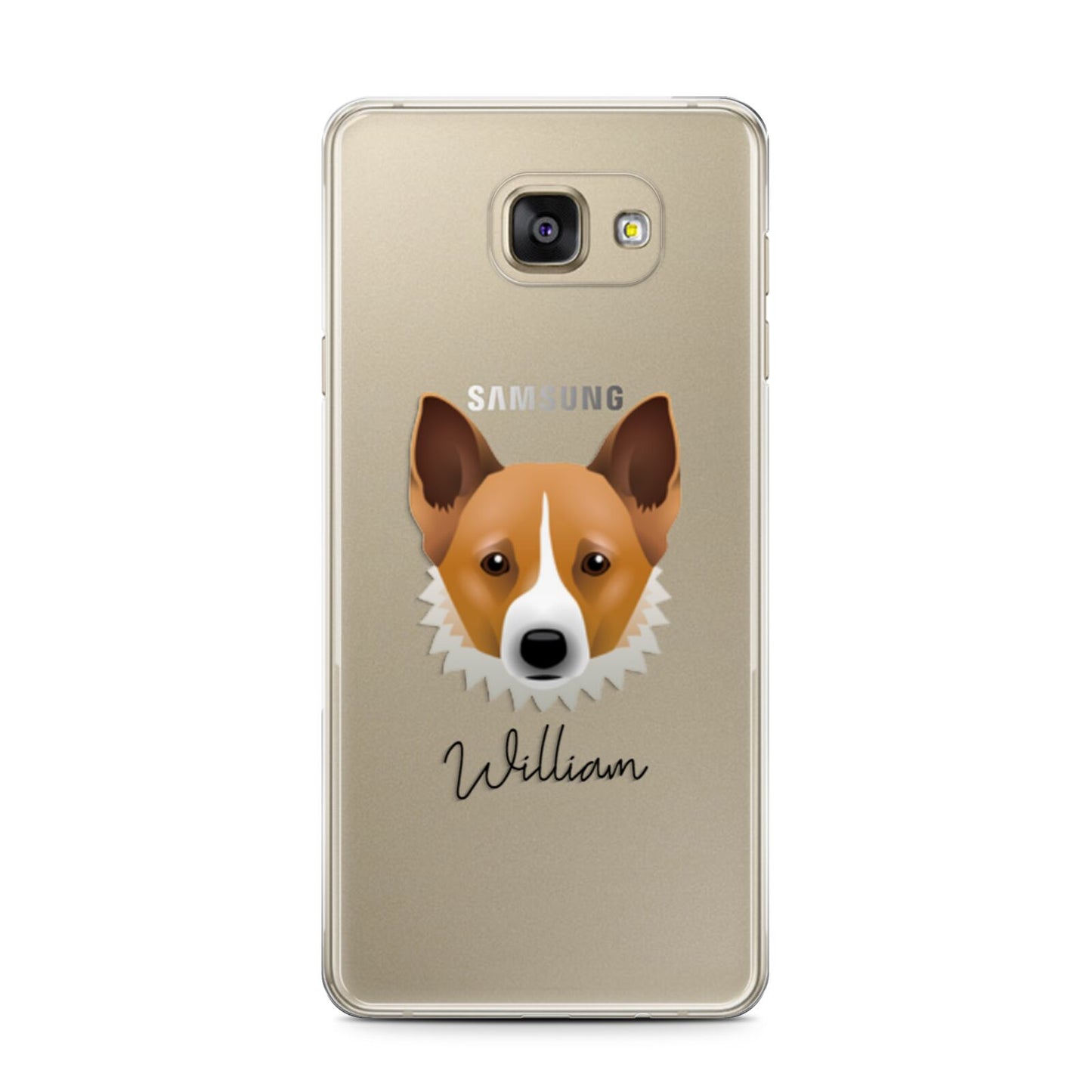 Canaan Dog Personalised Samsung Galaxy A7 2016 Case on gold phone