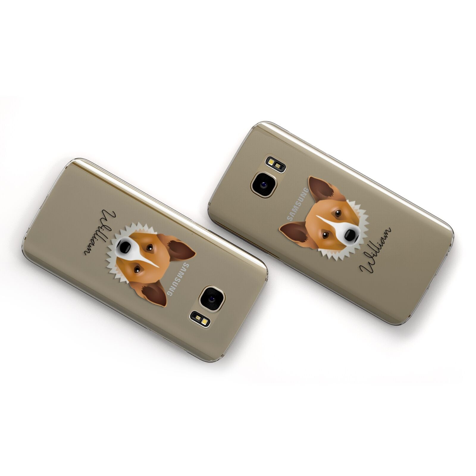 Canaan Dog Personalised Samsung Galaxy Case Flat Overview