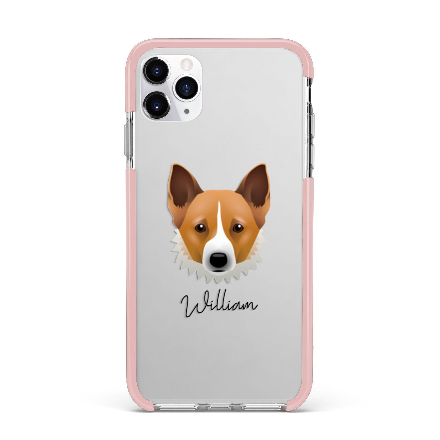 Canaan Dog Personalised iPhone 11 Pro Max Impact Pink Edge Case