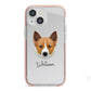 Canaan Dog Personalised iPhone 13 Mini TPU Impact Case with Pink Edges