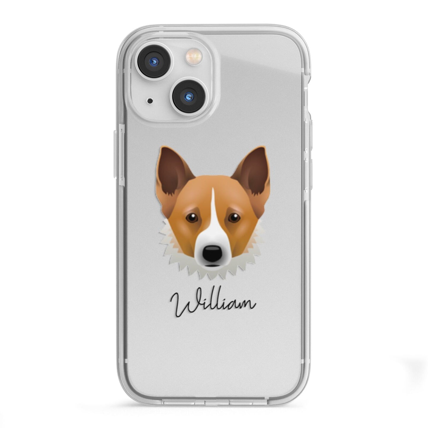 Canaan Dog Personalised iPhone 13 Mini TPU Impact Case with White Edges