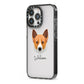 Canaan Dog Personalised iPhone 13 Pro Black Impact Case Side Angle on Silver phone