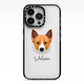 Canaan Dog Personalised iPhone 13 Pro Black Impact Case on Silver phone