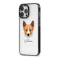 Canaan Dog Personalised iPhone 13 Pro Max Black Impact Case Side Angle on Silver phone