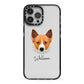 Canaan Dog Personalised iPhone 13 Pro Max Black Impact Case on Silver phone