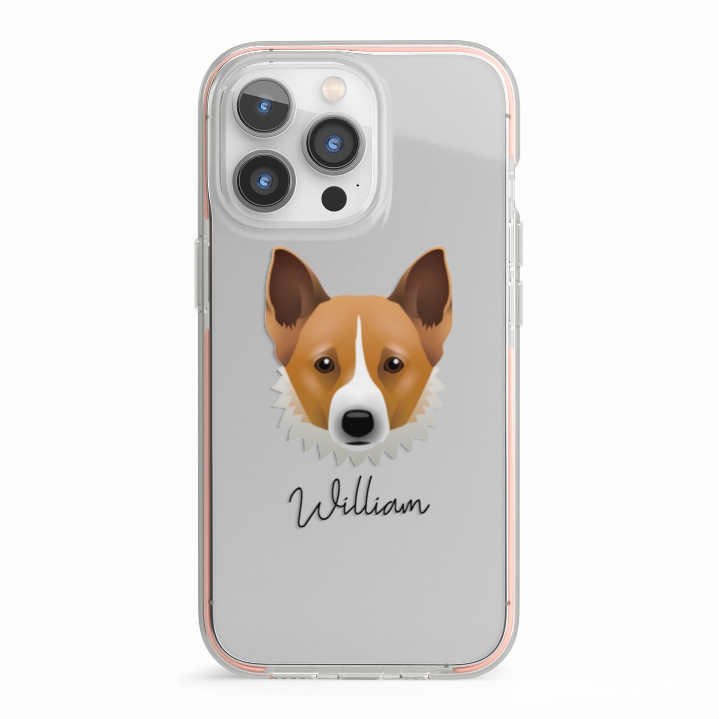 Canaan Dog Personalised iPhone 13 Pro TPU Impact Case with Pink Edges
