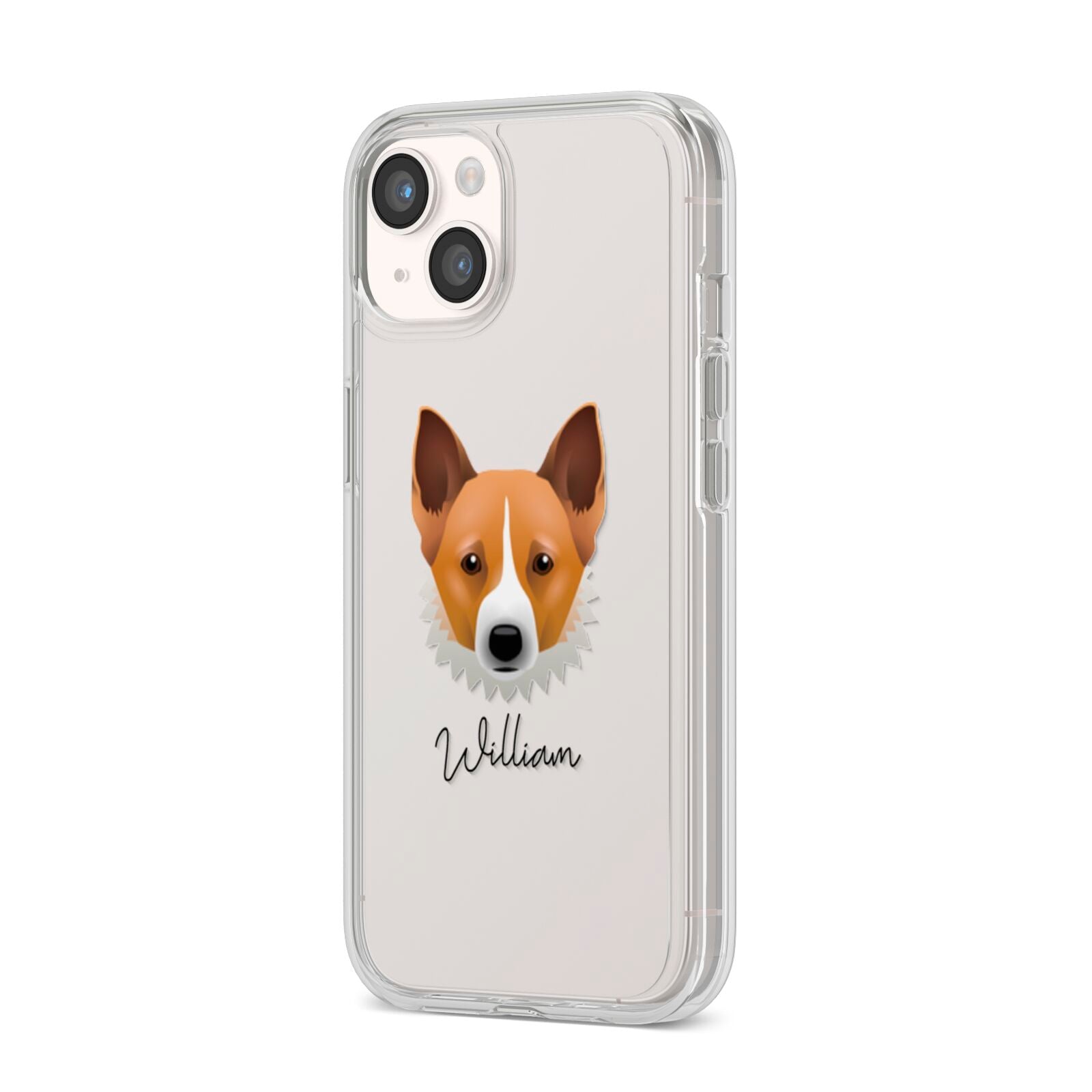 Canaan Dog Personalised iPhone 14 Clear Tough Case Starlight Angled Image