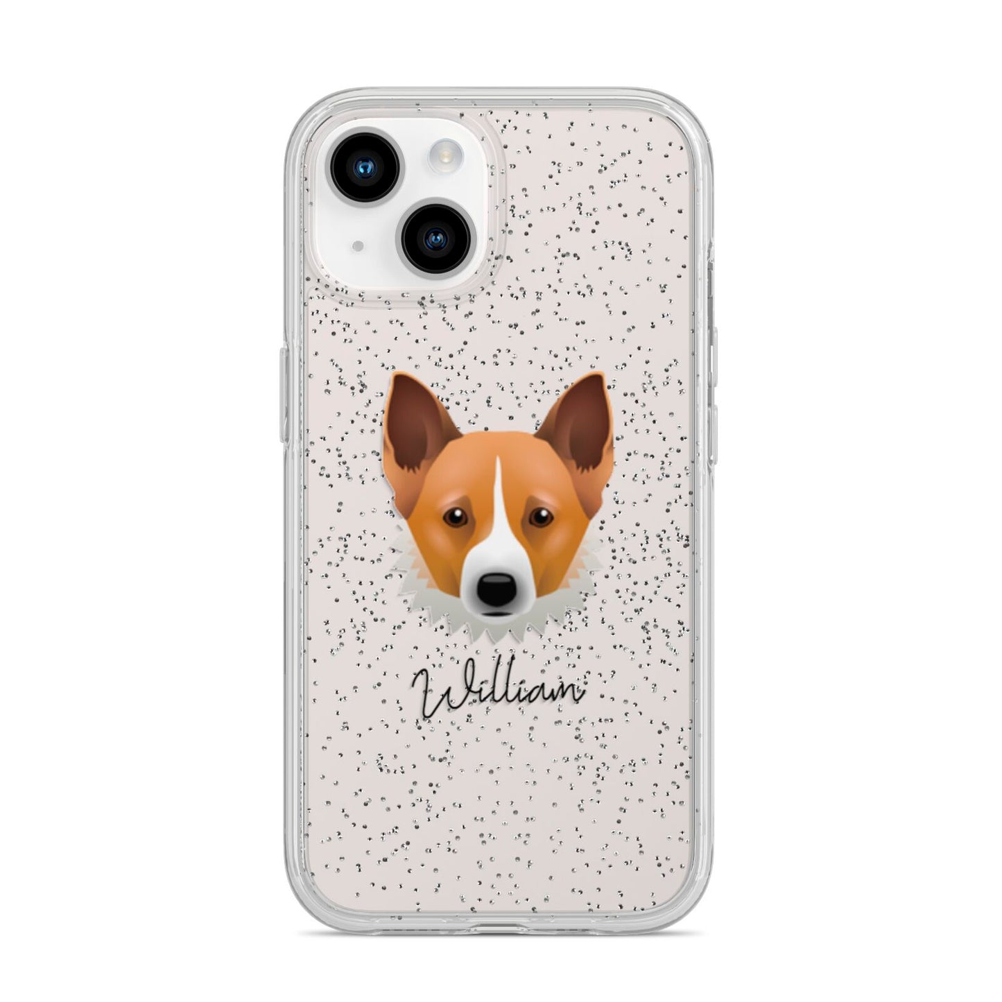 Canaan Dog Personalised iPhone 14 Glitter Tough Case Starlight