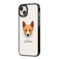 Canaan Dog Personalised iPhone 14 Plus Black Impact Case Side Angle on Silver phone