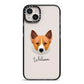 Canaan Dog Personalised iPhone 14 Plus Black Impact Case on Silver phone
