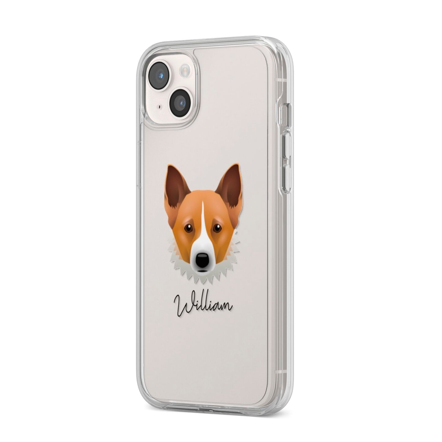 Canaan Dog Personalised iPhone 14 Plus Clear Tough Case Starlight Angled Image