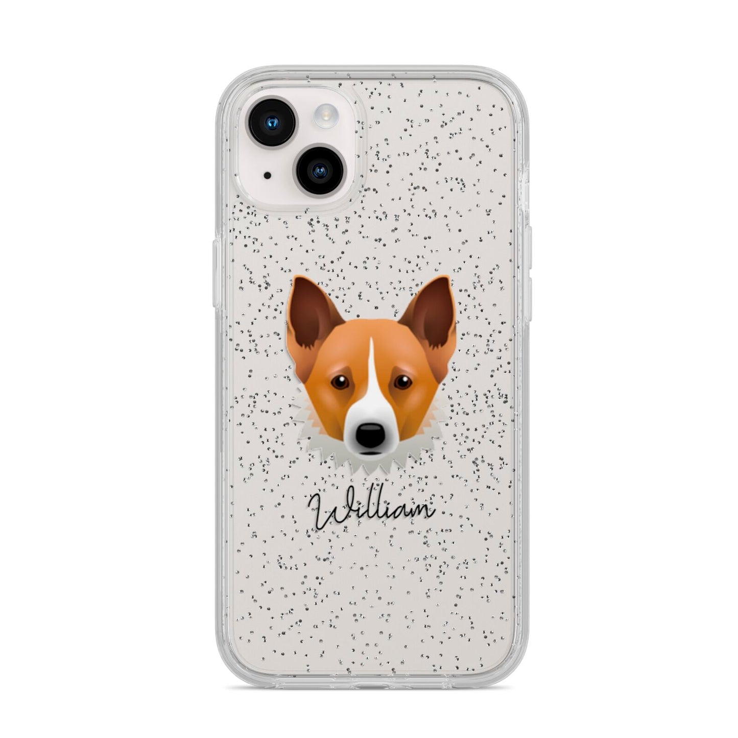 Canaan Dog Personalised iPhone 14 Plus Glitter Tough Case Starlight