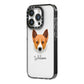 Canaan Dog Personalised iPhone 14 Pro Black Impact Case Side Angle on Silver phone
