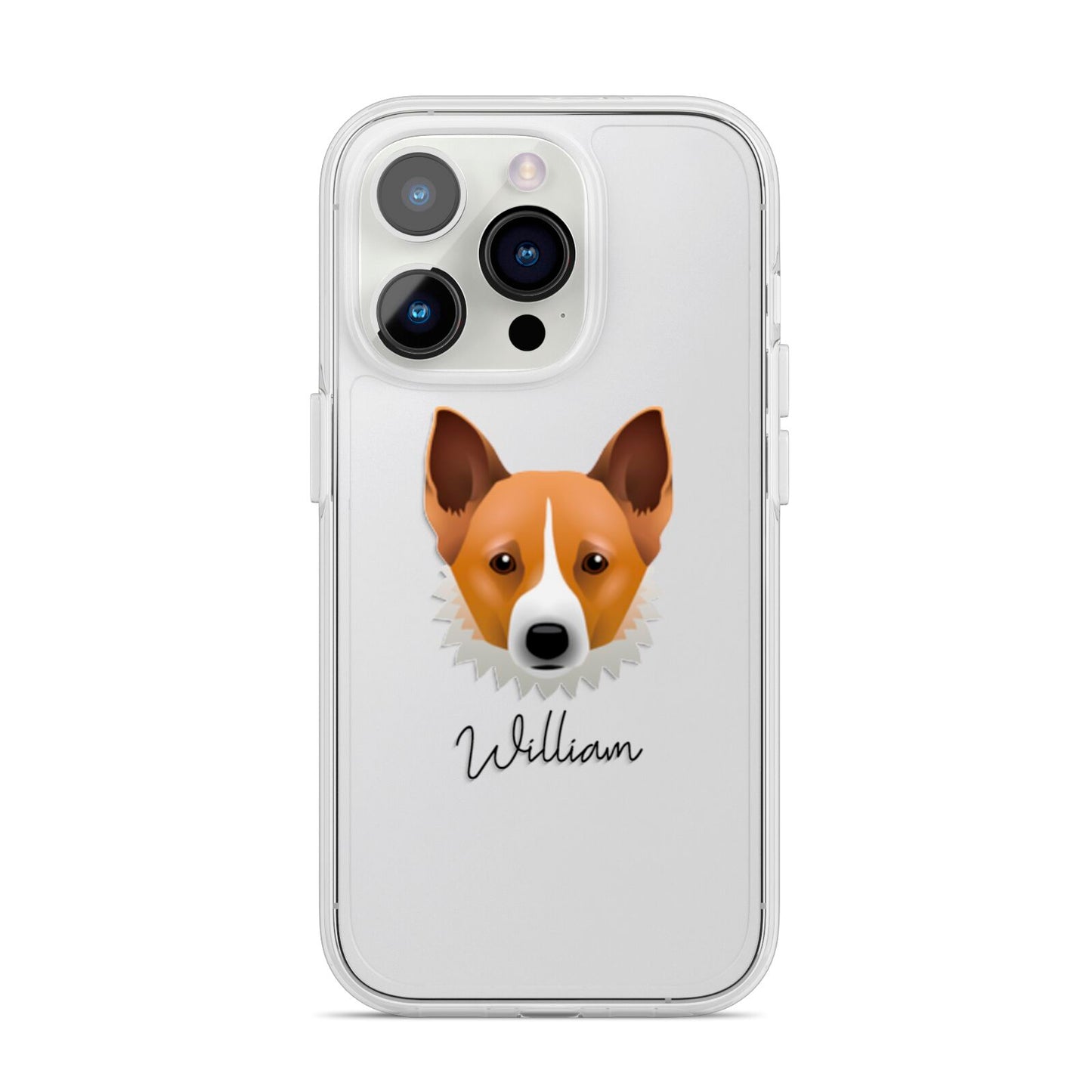 Canaan Dog Personalised iPhone 14 Pro Clear Tough Case Silver