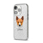 Canaan Dog Personalised iPhone 14 Pro Glitter Tough Case Silver Angled Image