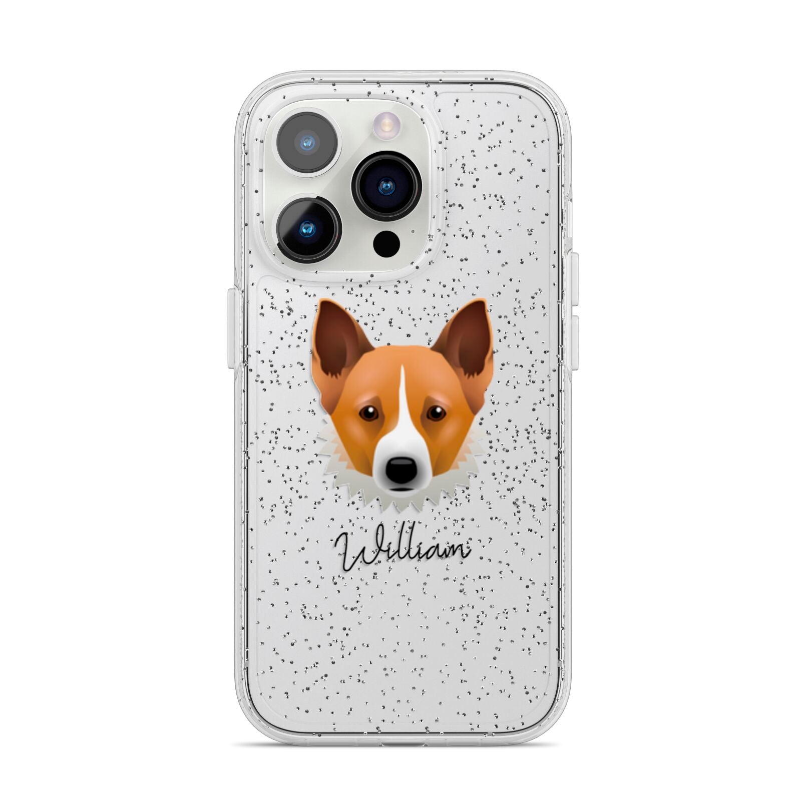 Canaan Dog Personalised iPhone 14 Pro Glitter Tough Case Silver