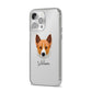 Canaan Dog Personalised iPhone 14 Pro Max Clear Tough Case Silver Angled Image