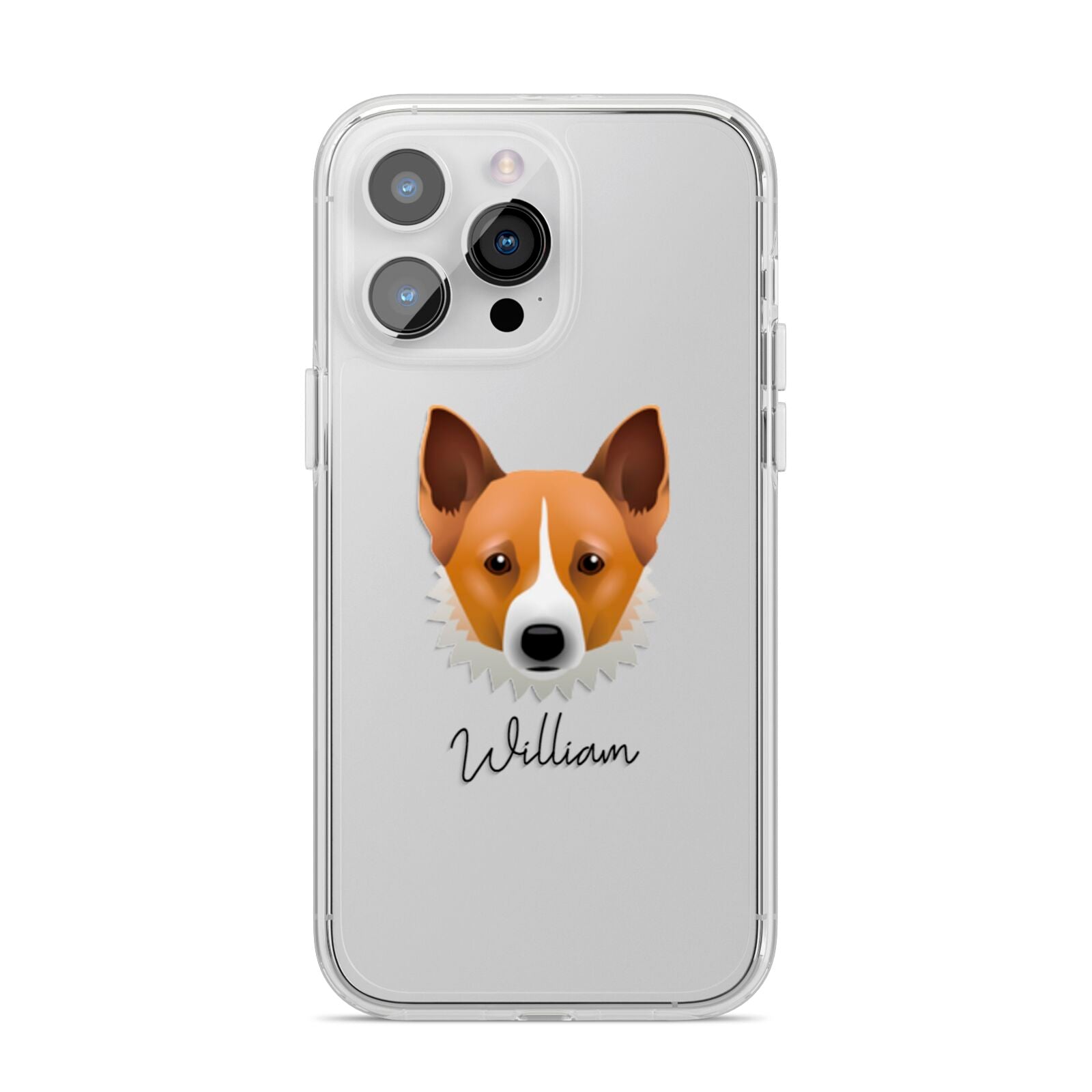 Canaan Dog Personalised iPhone 14 Pro Max Clear Tough Case Silver