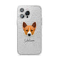 Canaan Dog Personalised iPhone 14 Pro Max Glitter Tough Case Silver