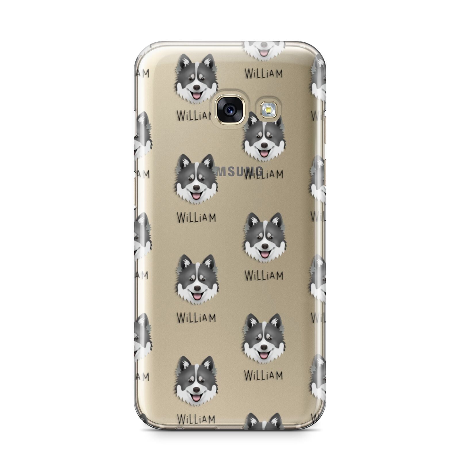 Canadian Eskimo Dog Icon with Name Samsung Galaxy A3 2017 Case on gold phone