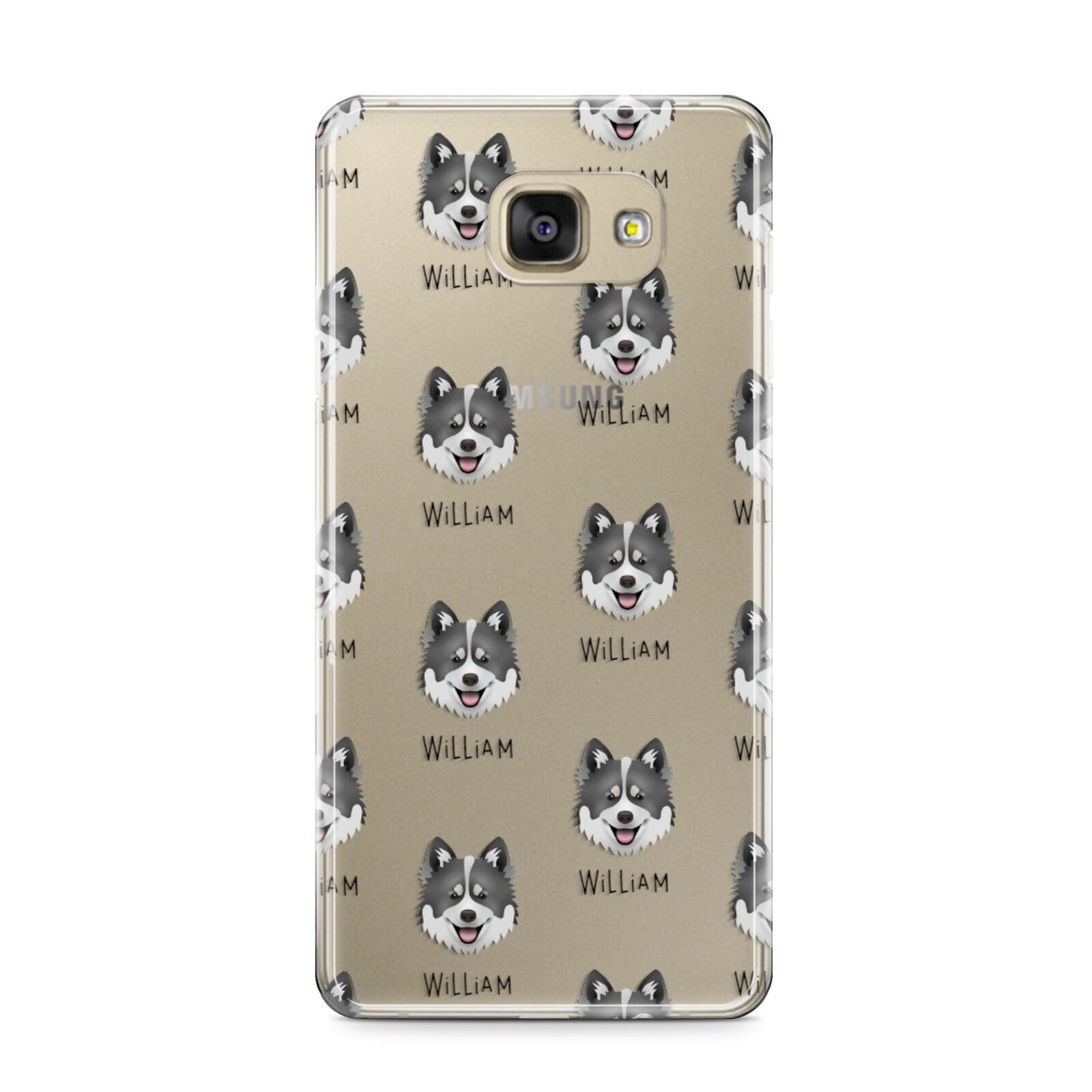 Canadian Eskimo Dog Icon with Name Samsung Galaxy A9 2016 Case on gold phone