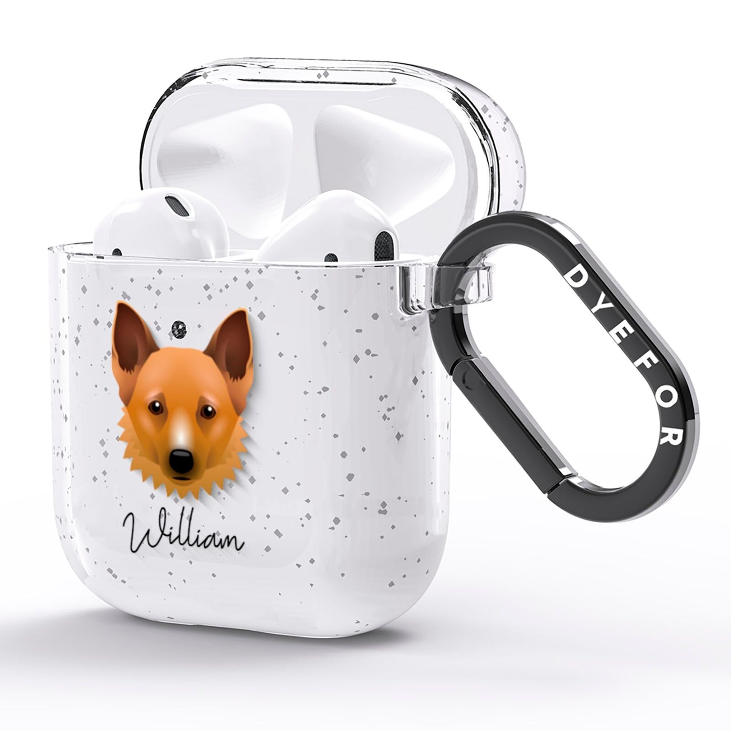 Canadian Eskimo Dog Personalised AirPods Glitter Case Side Image