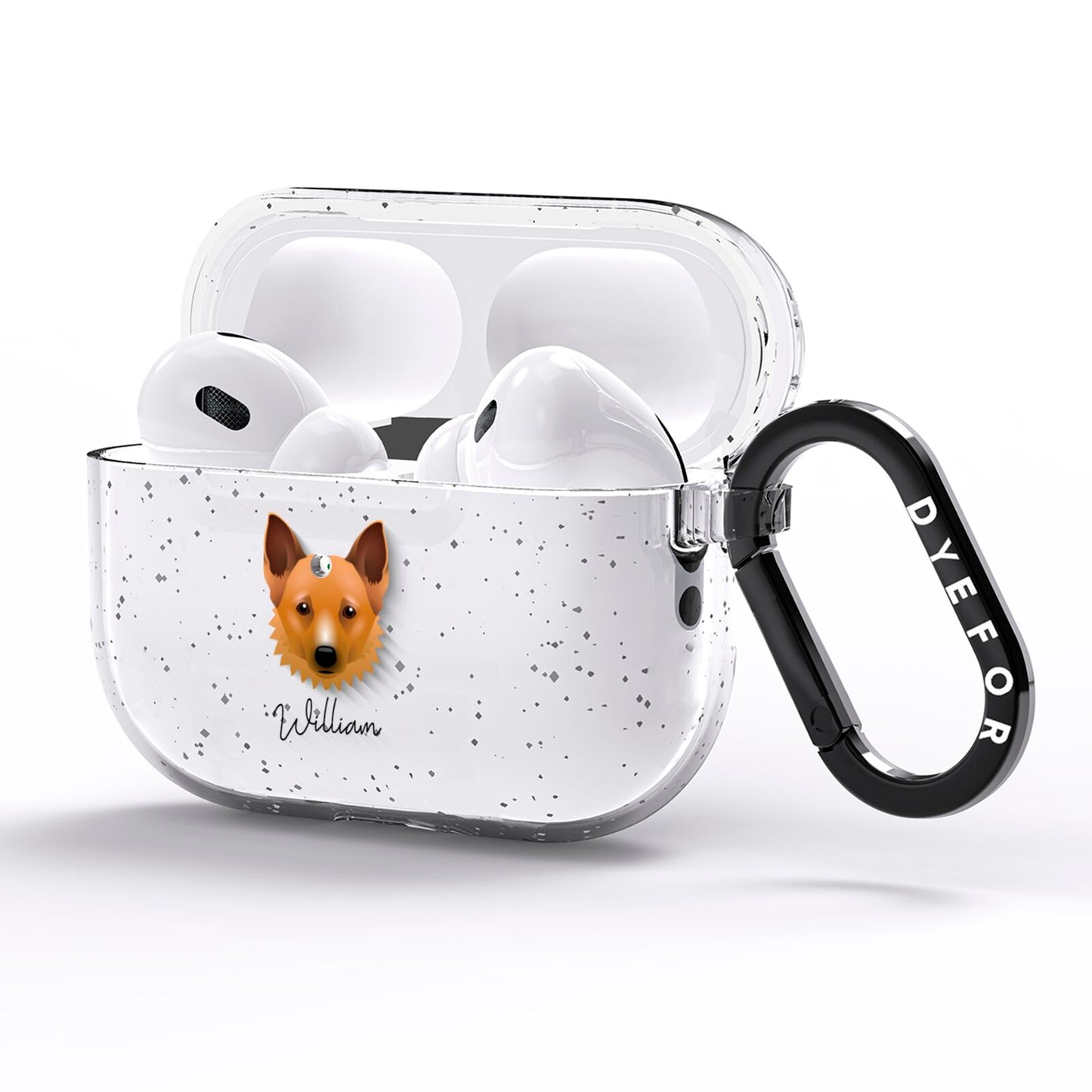 Canadian Eskimo Dog Personalised AirPods Pro Glitter Case Side Image