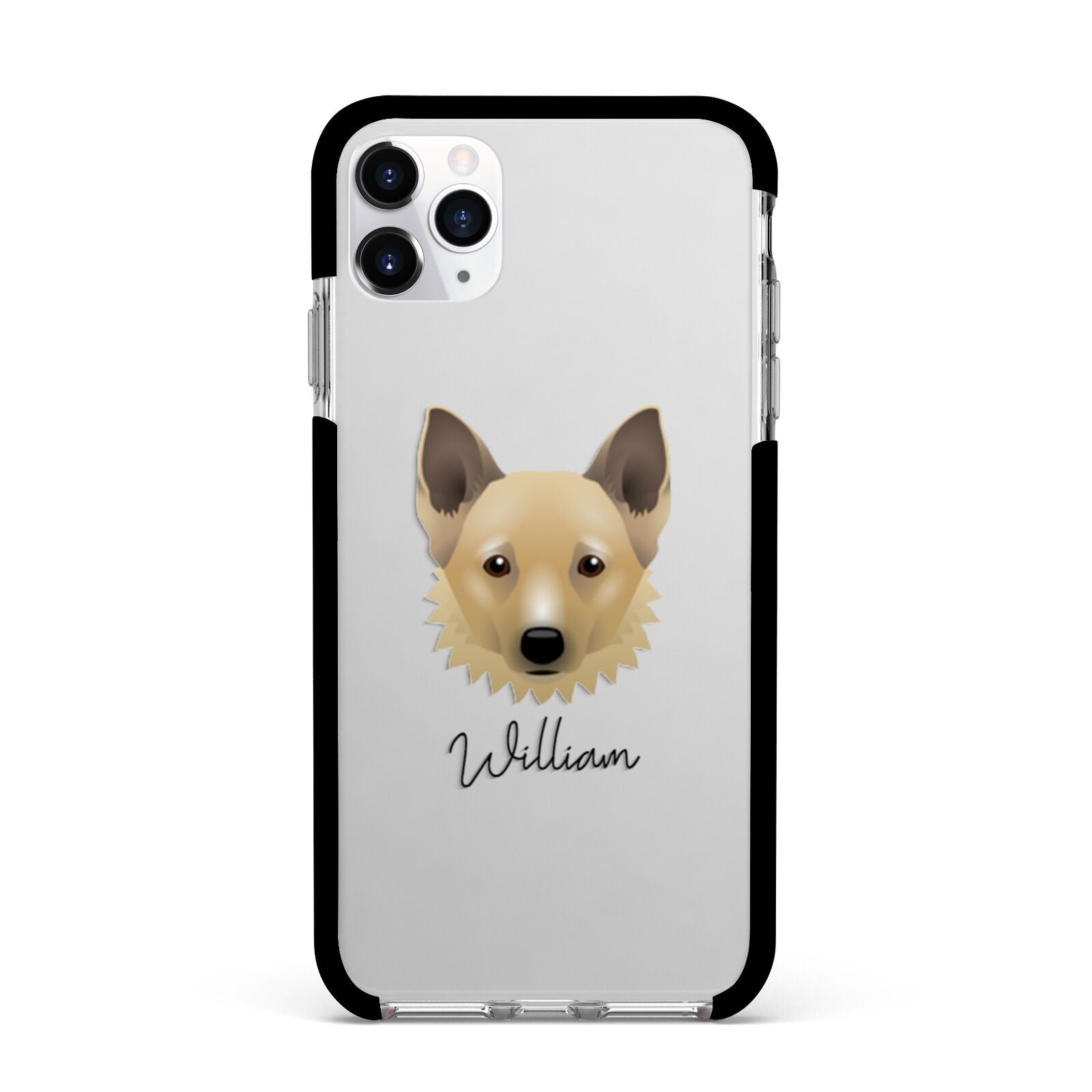 Canadian Eskimo Dog Personalised Apple iPhone 11 Pro Max in Silver with Black Impact Case