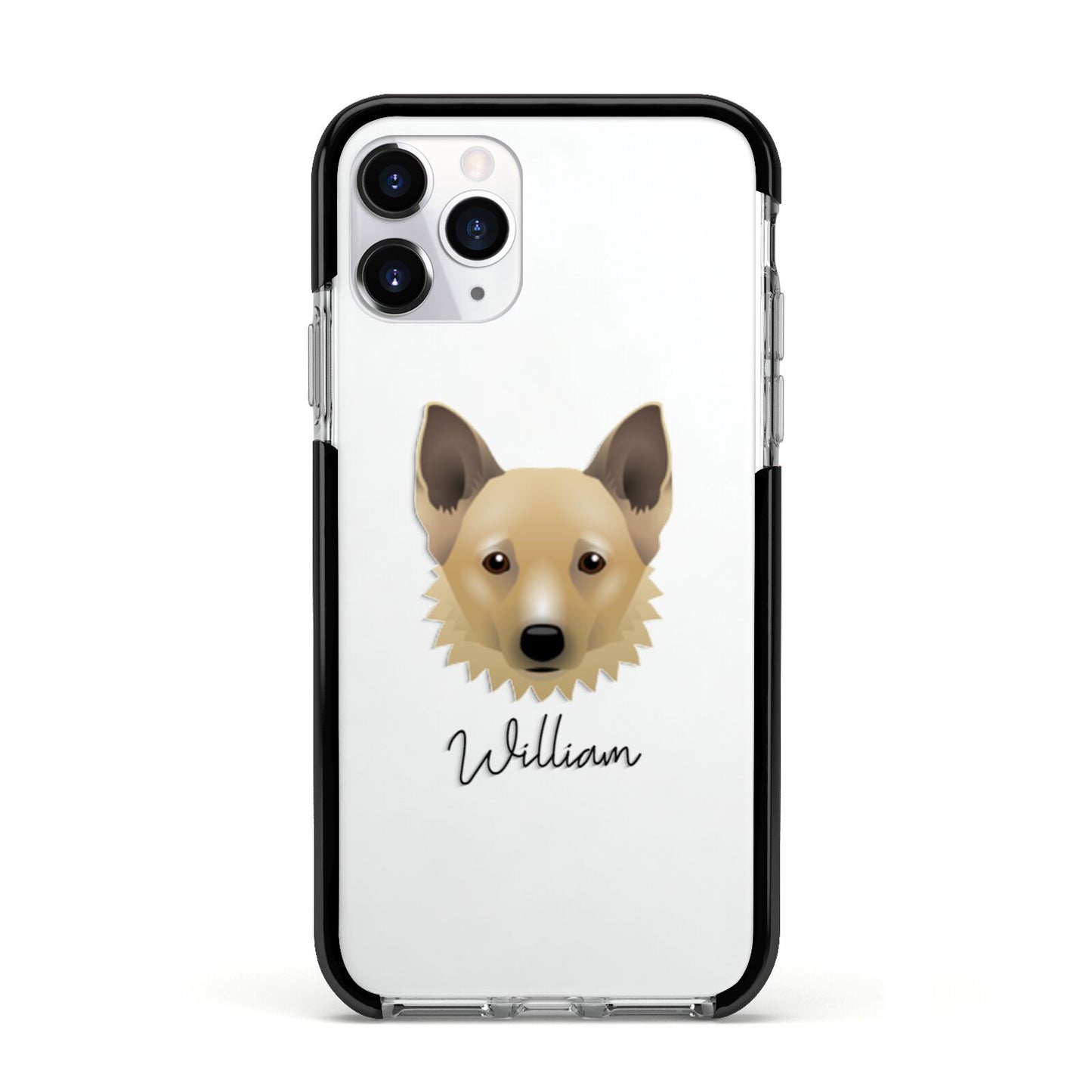 Canadian Eskimo Dog Personalised Apple iPhone 11 Pro in Silver with Black Impact Case