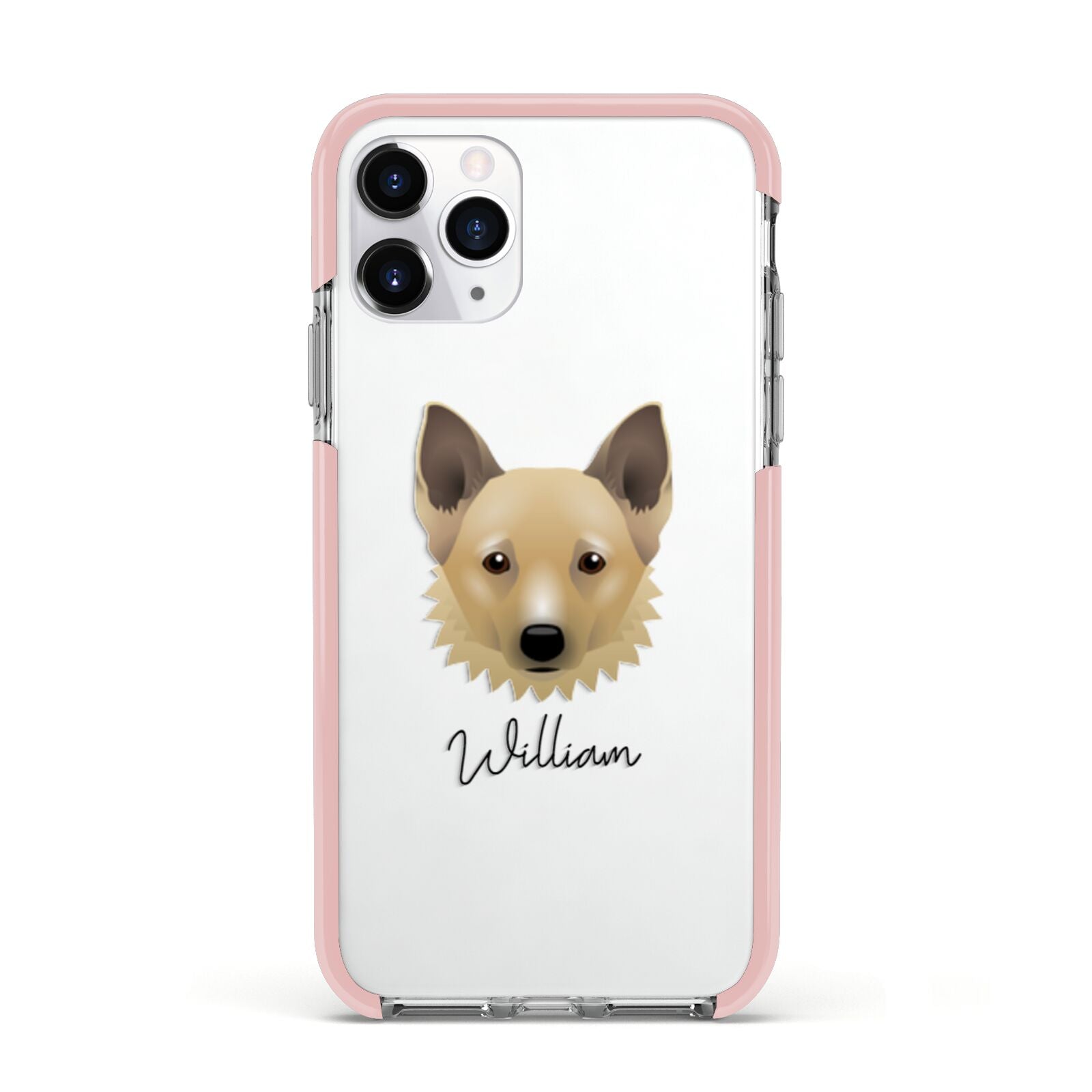 Canadian Eskimo Dog Personalised Apple iPhone 11 Pro in Silver with Pink Impact Case