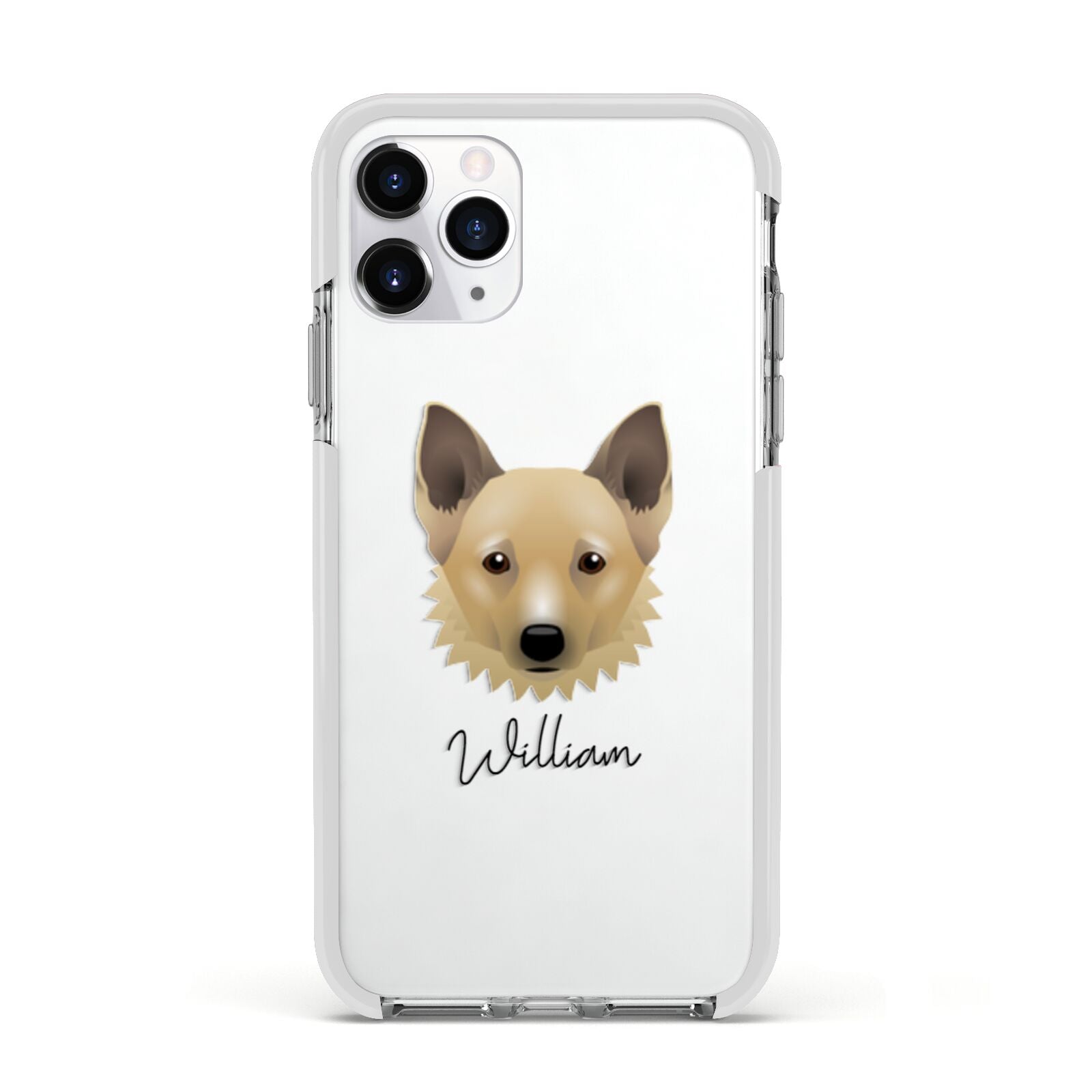 Canadian Eskimo Dog Personalised Apple iPhone 11 Pro in Silver with White Impact Case