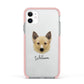 Canadian Eskimo Dog Personalised Apple iPhone 11 in White with Pink Impact Case